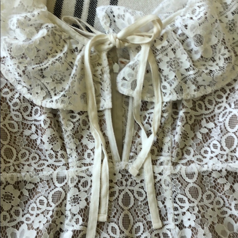 For Love and Lemons dress rosemary wedding bride mini floral white lace dress M - Picture 8 of 10